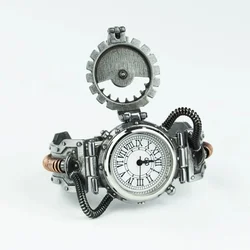 Aço Master Física Formula Watch, Relógio Steam Punk, Elemento Metal Vintage, Punk Flip Watch