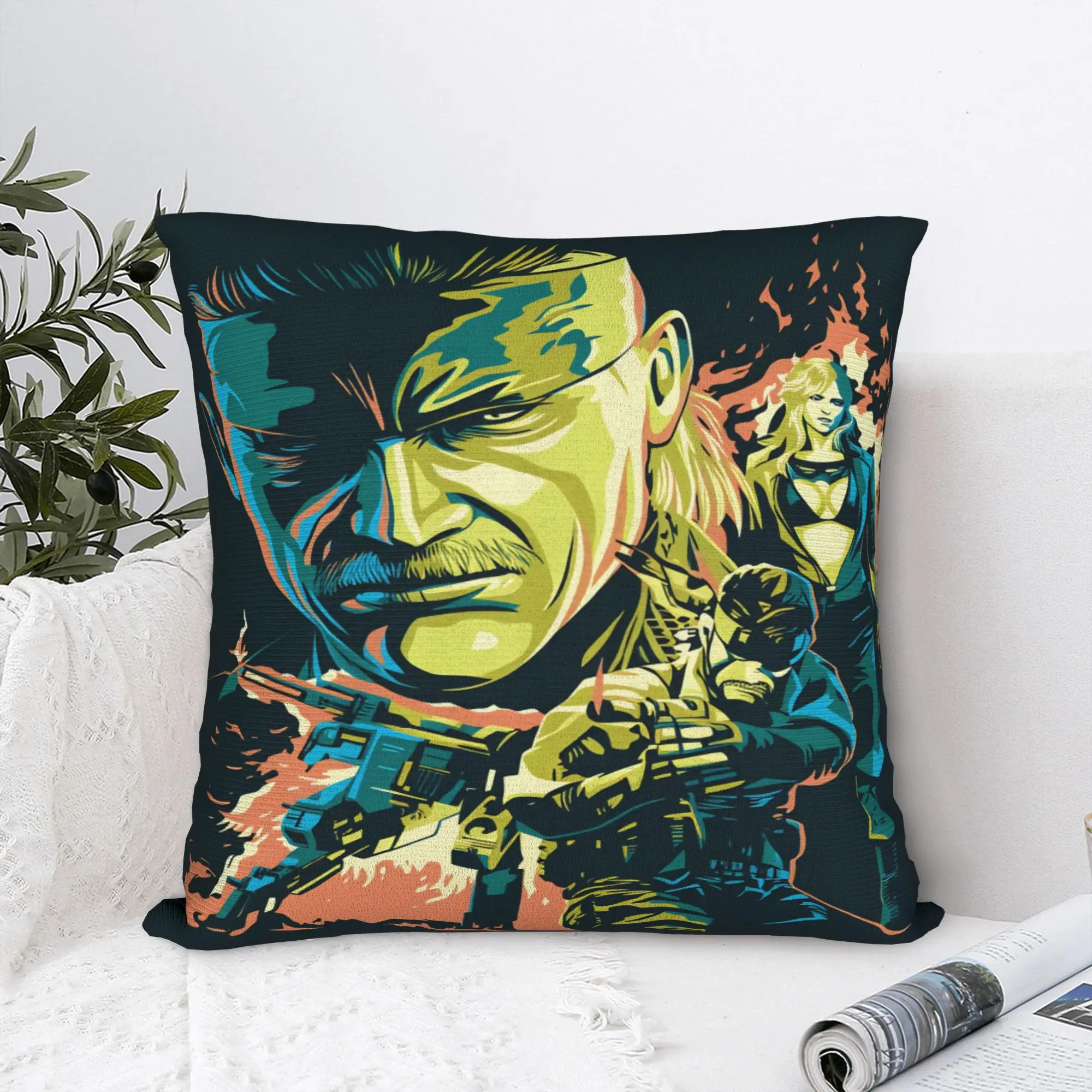 Pillow Cover Fanart MGS Gaming  Morden Pillow Case For Sofa Home Decor Pillowcases