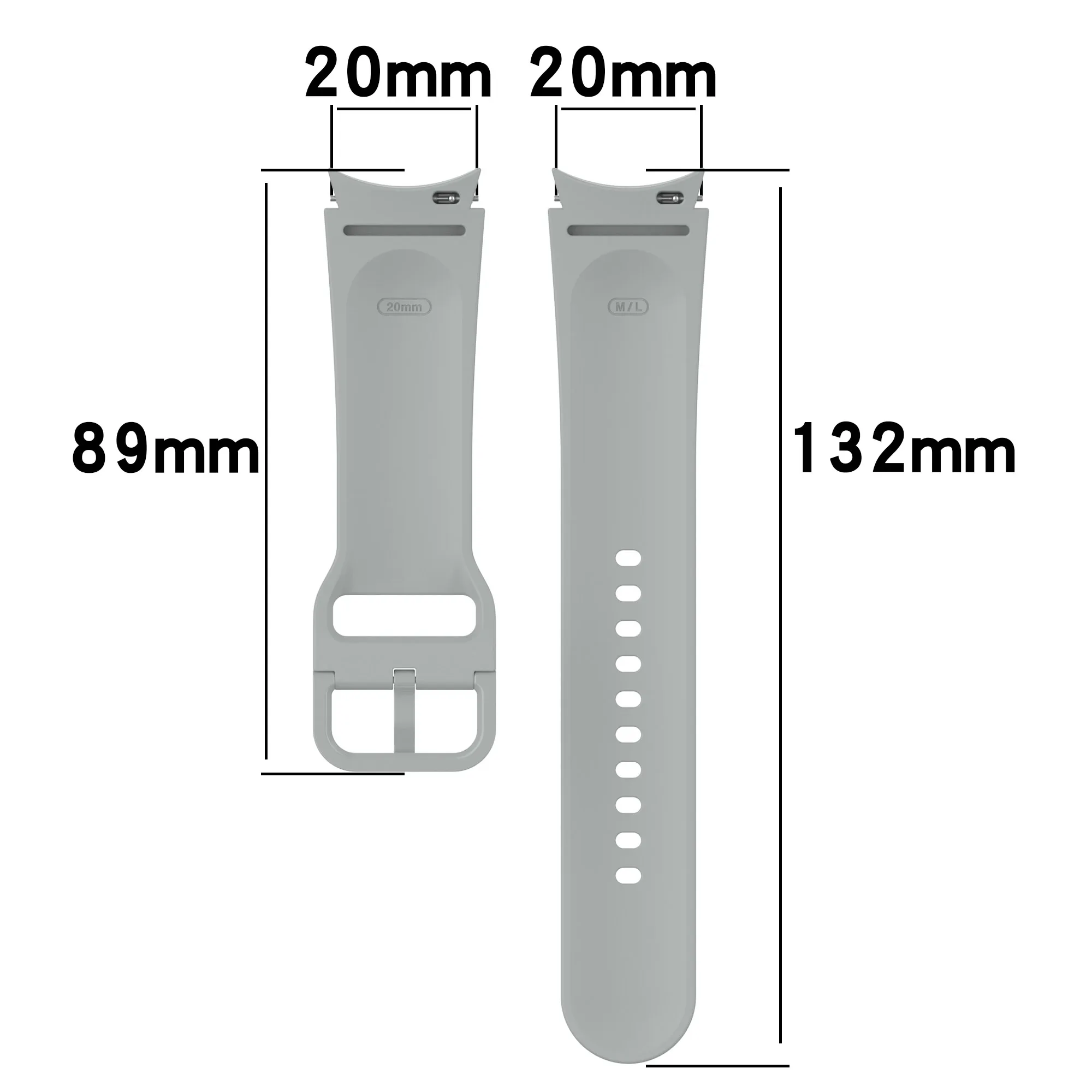 Soft silicone watchband For Samsung Galaxy watch 5 40mm 44mm No Gap Perfect Fit Strap Quick Release Plastic Buckle Wristband