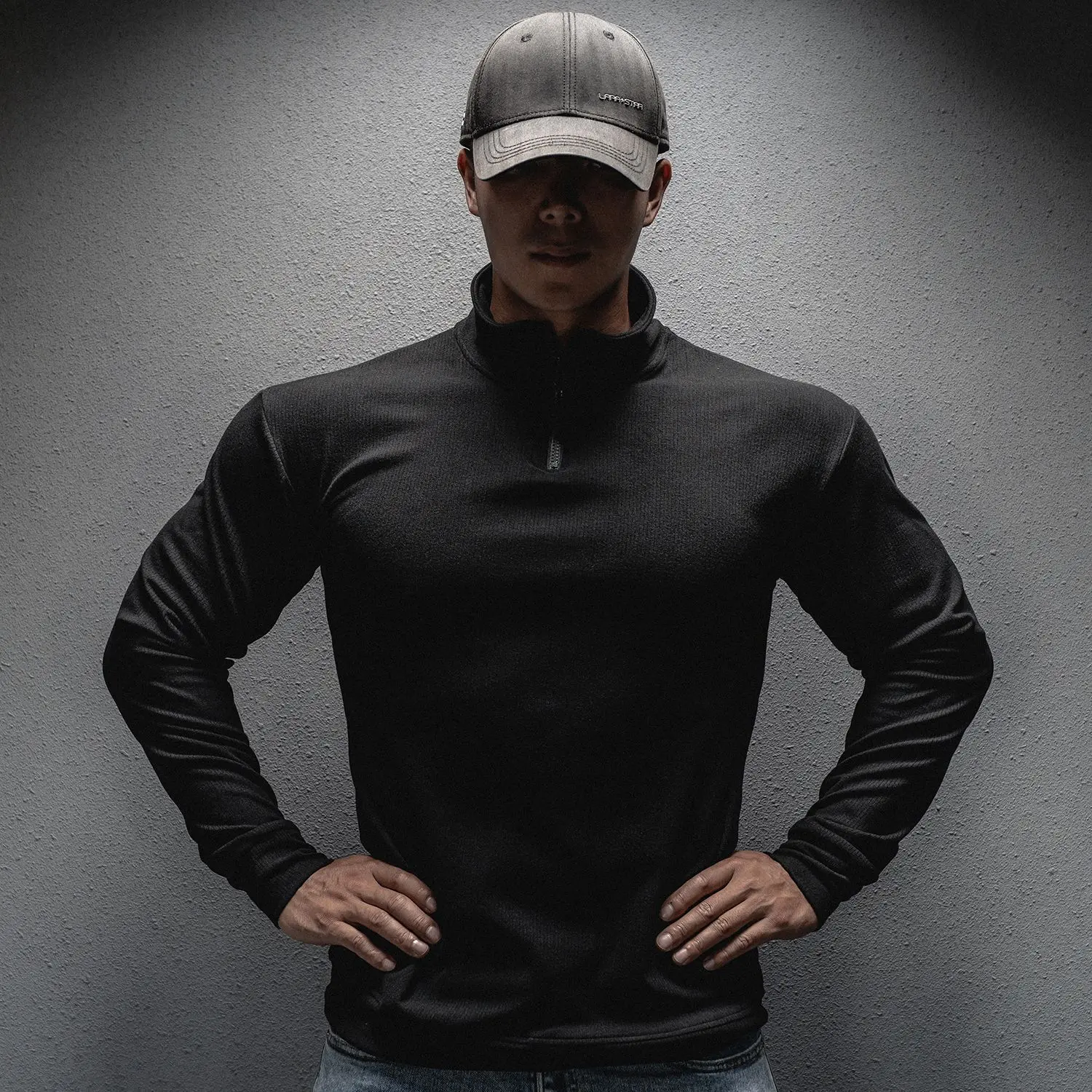 New spring and autumn Men\'s sports long sleeve fitness training Sports leisure running exercise stretch loose zipper long sleeve