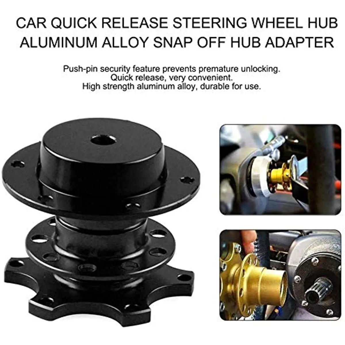 Universal Steering Wheel Snap Off Quick Release Hub Adapter Boss Kit With 6-hole Steering Wheel Hub