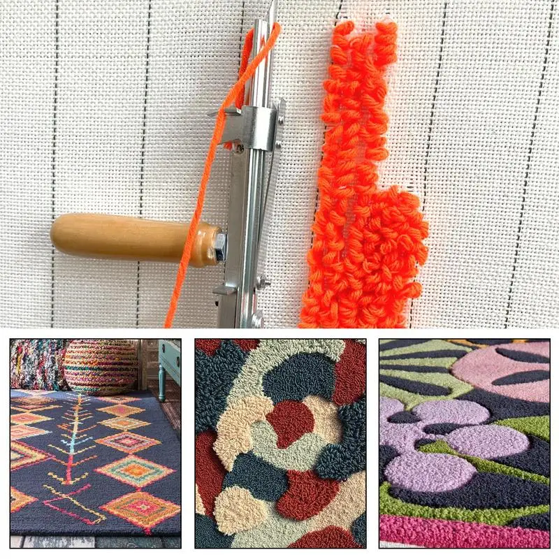 DIY Tufting Tool Weaving Handheld Loop Cut Pile Rug Weaving Tool Manual Speed Rug Making Tool Wool Yarn Fabric Rug Tufting