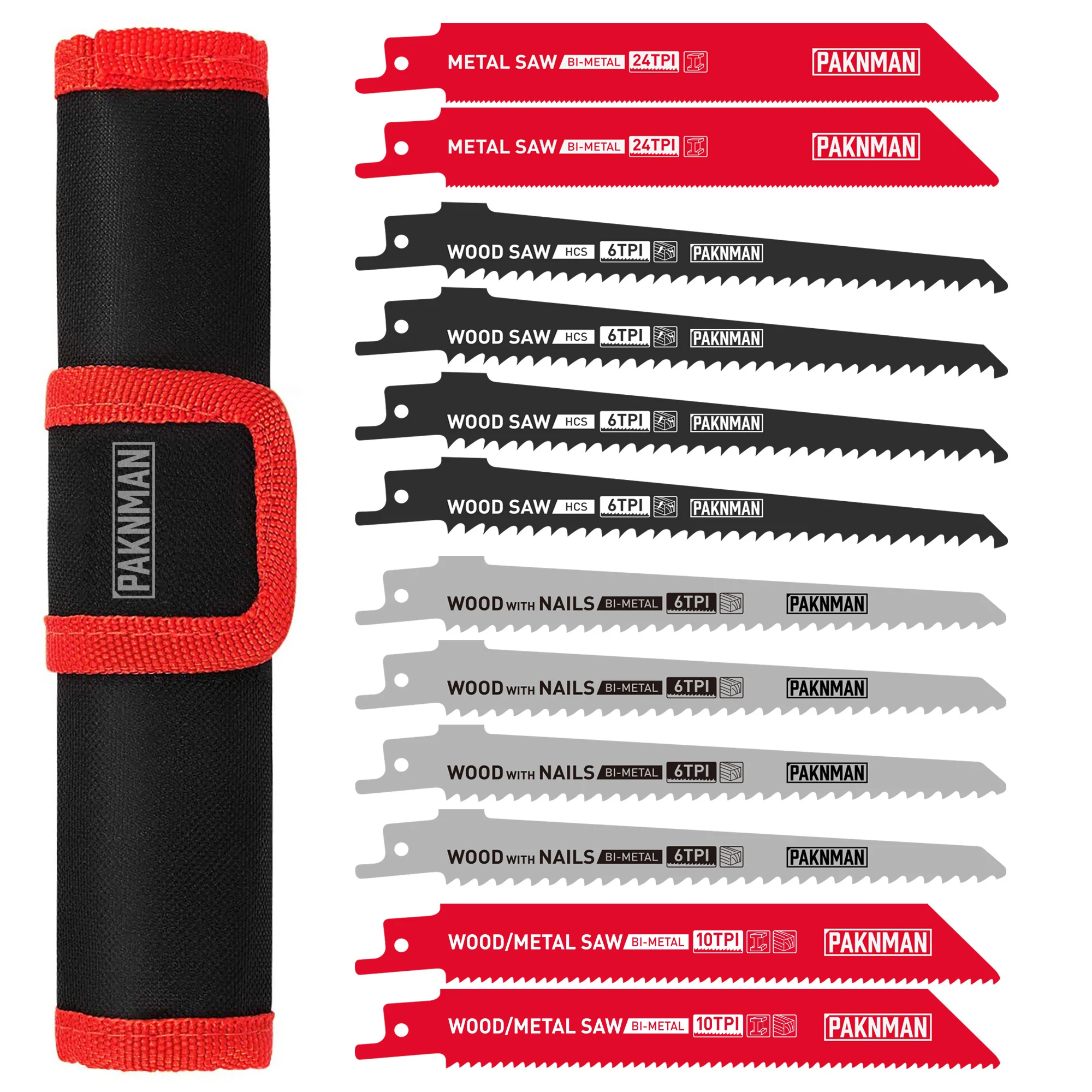 Metal e madeira corte ensacado Saw Blades, alternativo, 12 Pcs Set