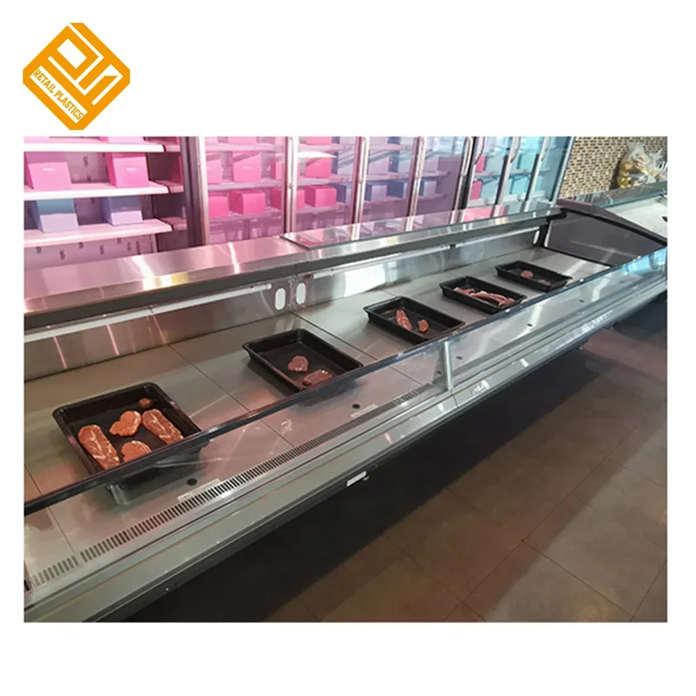 Supermarket Fresh Meat Display Refrigerator Deli Freezer Seafood Fish Counter Display Chiller Cabinet