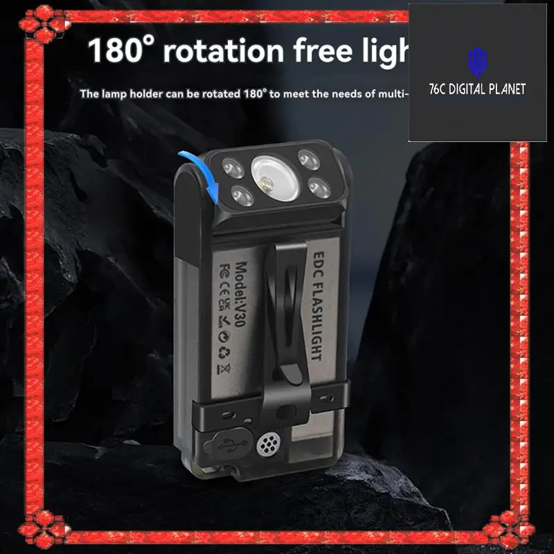 V30 Flashlight LED Keychain Light Keychain Light Camping Fishing Torch Emergency