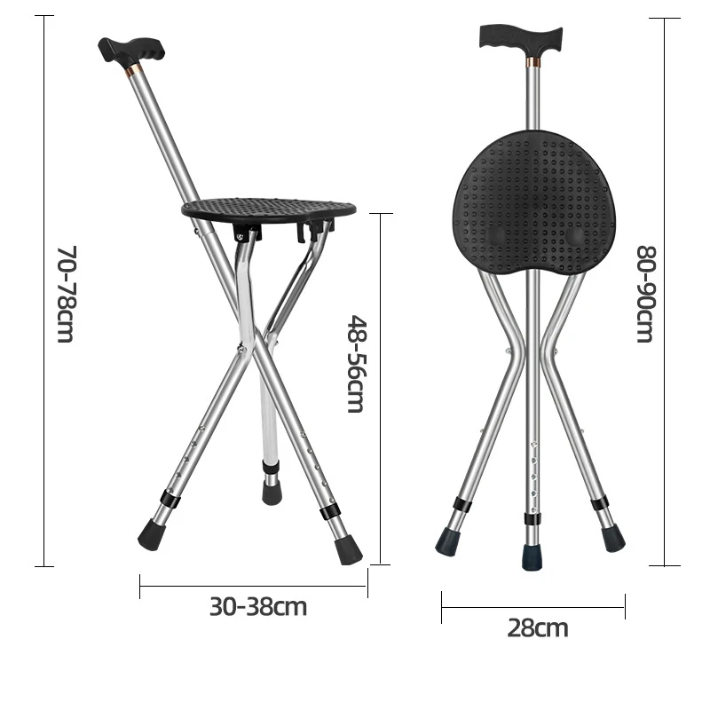 One crutch crutch stool three feet bring multi-functional telescopic folding cane seat the old man to help line