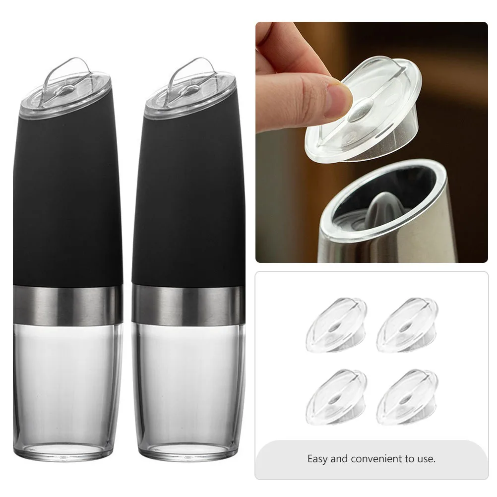 

4Pcs Acrylic Pepper Mill Cover Dustproof Protection Lid for Electric Pepper Grinder Smooth Non Scratch Kitchen Gadget Supply