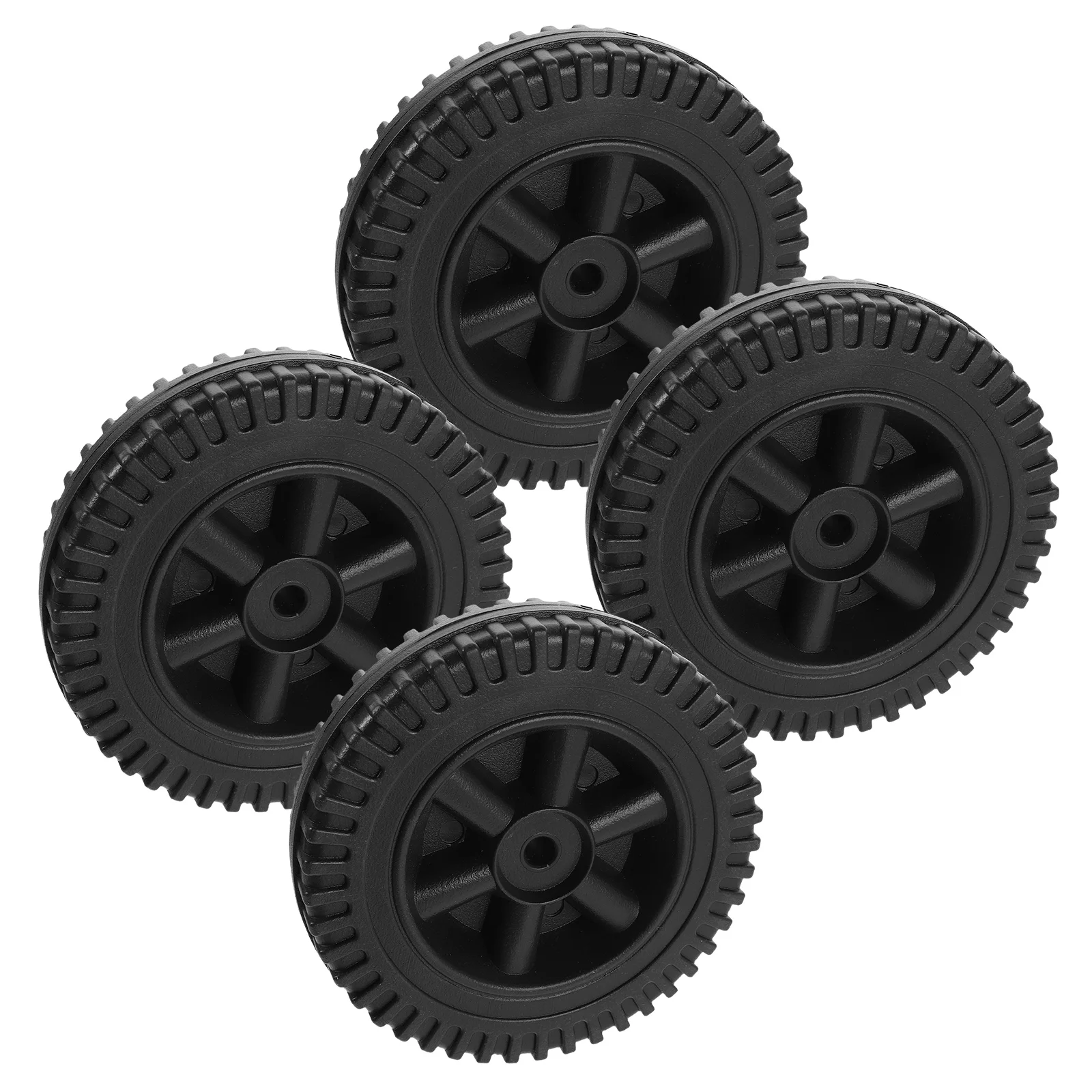 

4pcs Grill Wheels Replacement 6 Inch Black Blow Molded Plastic Bbq Cart Wheel For Charcoal Gas Grills Durable Outdoor
