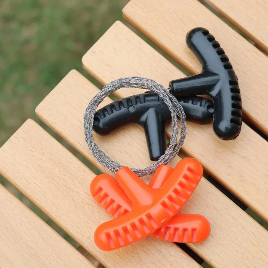 Sierra de alambre portátil de acero inoxidable, herramienta de supervivencia para acampar, para madera y malas hierbas, Mini cadena de corte Manual de bolsillo para senderismo, 1 ud.
