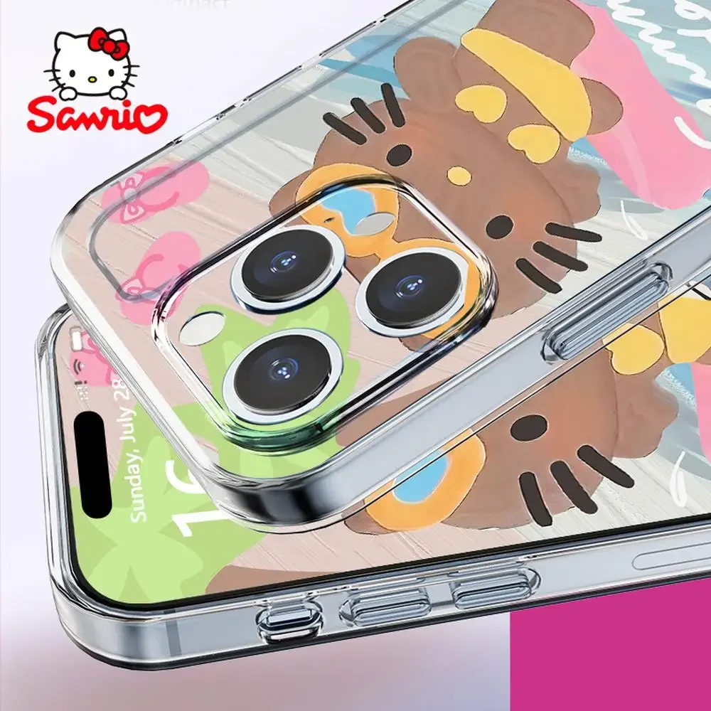 حافظة هالو كيتي آيفون 13 آيفون 16/15/14/13/12/11/x/xs/xs ماكس بنات آيفون حافظات سانريو Kt موضة إكسسوار 2025 جديد