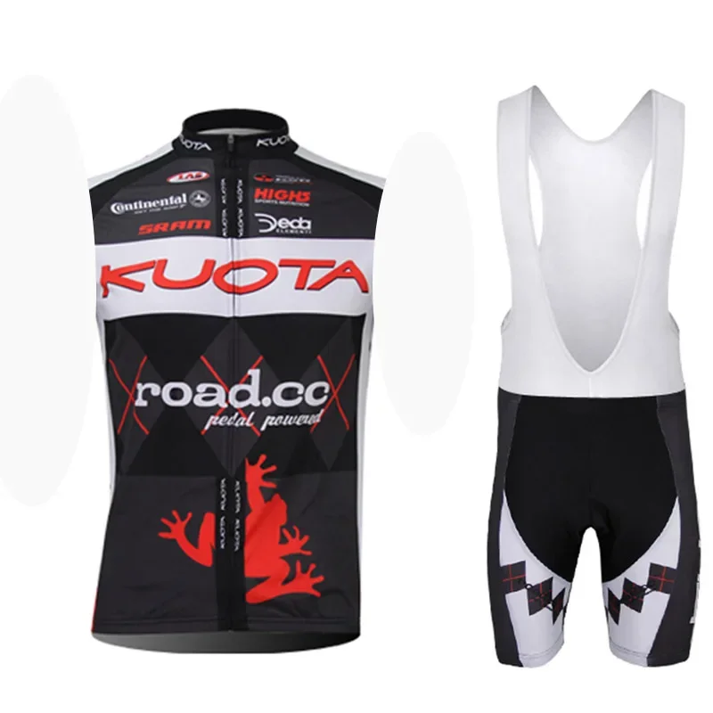 2025 Kuota Pro Team ملابس رياضية خارجية بدون أكمام لركوب الدراجات قابلة للتنفس ملابس مريلة شورت لركوب الدراجات جيرسي