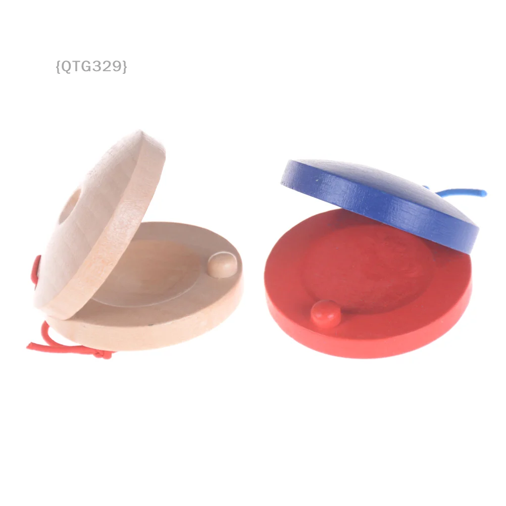 【O】1 Pcs Kids Rhythm Toy Wooden Castanets | Safe & Fun Percussion Instrument To Develop Motor Skills