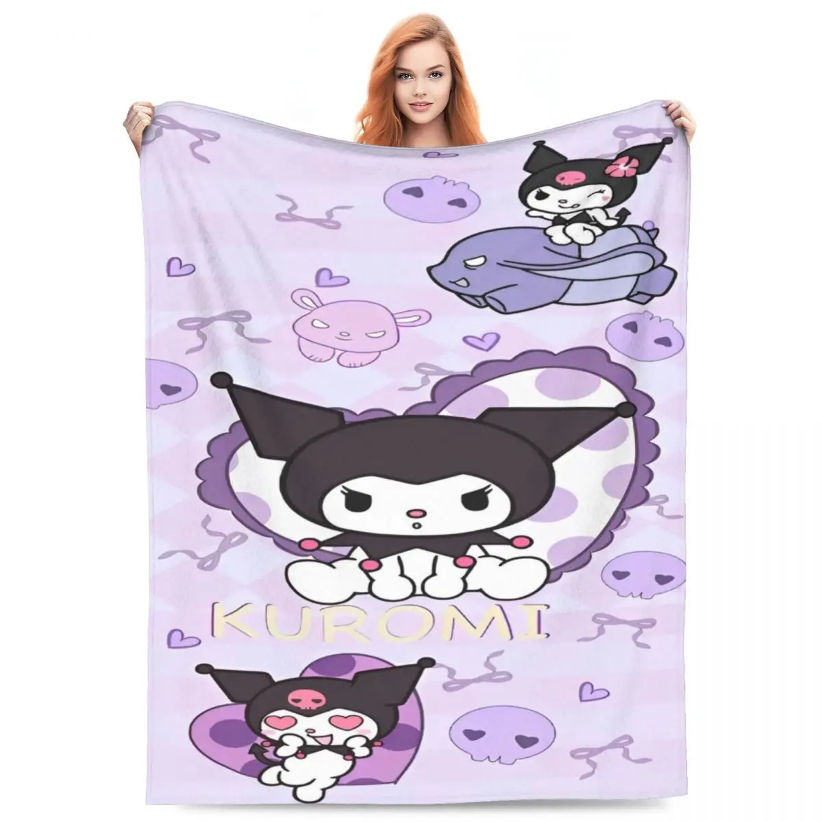 Sanrio Kuromi Accessories Blanket Anime Throw Blanket Amazing Gifts