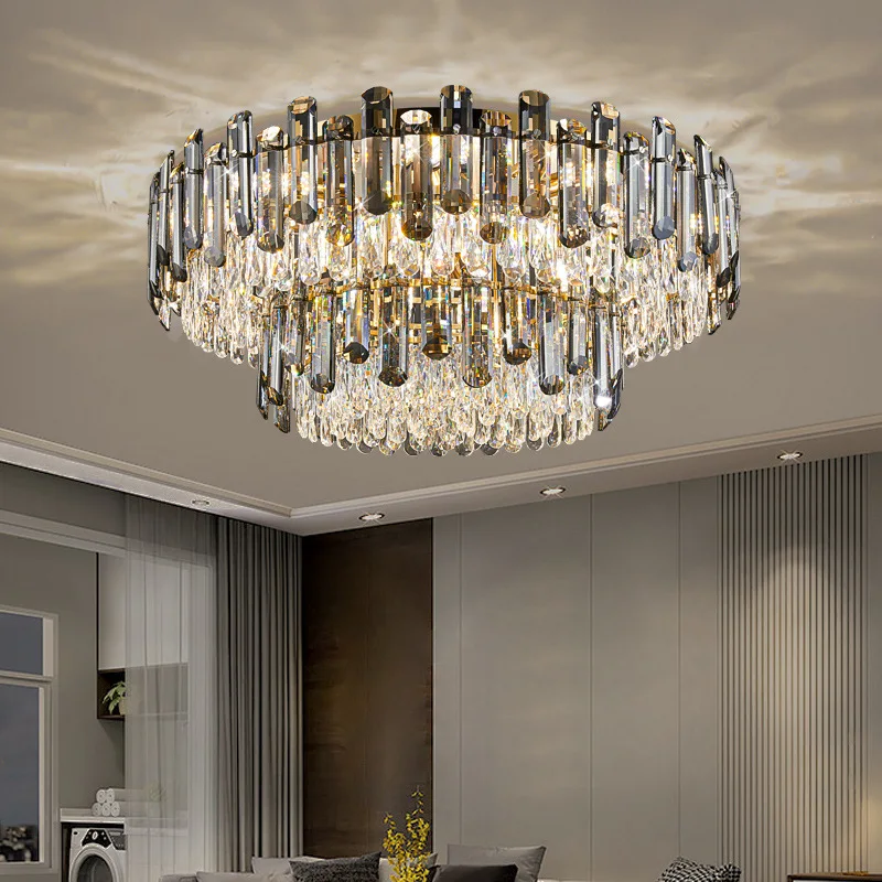 Luxury art creative crystal ceiling light American living room high-end dining room bedroom room hall main light