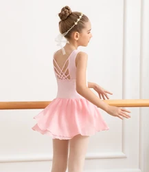 Girls Tank Ballet Leotards with Skirt Toddler Dance Dress,Cute Butterfly Hollow Back