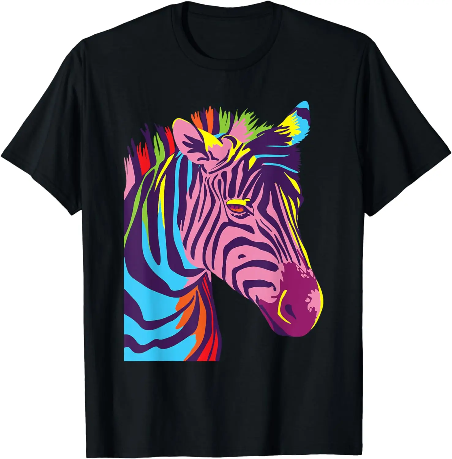 Fun Colorful Zebra Heads for Summer 2024 - Wildlife Biologist Zookeeper Zoologist T-shirt