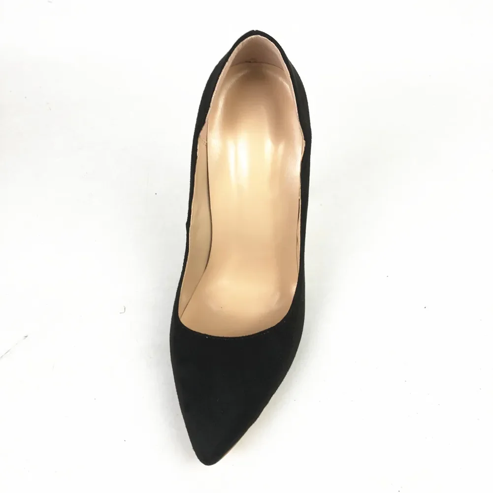 Women\'s 12cm Slip on Heels Thin Sky High Sexy Heeled Stiletto Gradient Wedding Shoes Pointed Peep Pumps Suede Shoes for Party