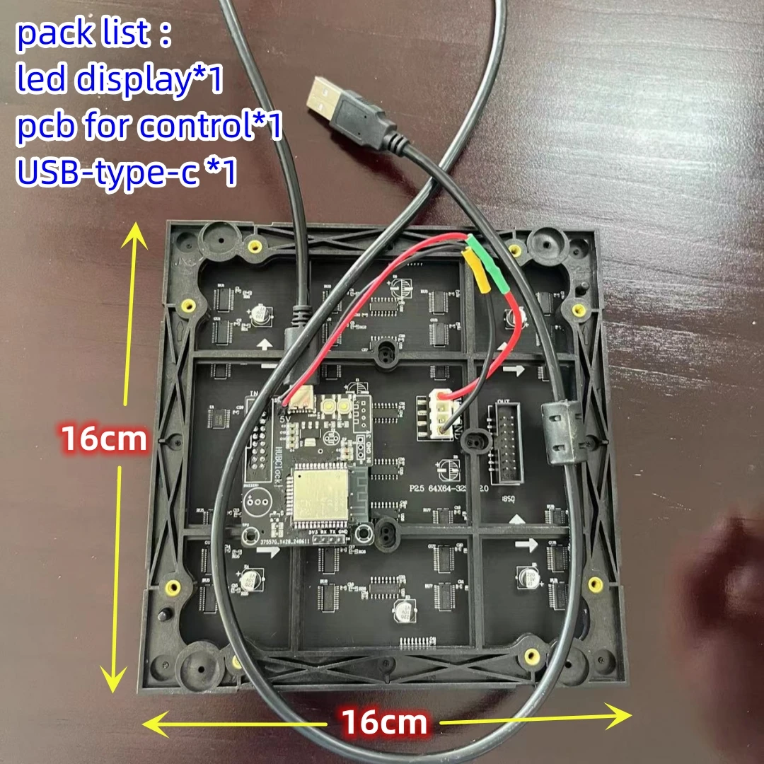 Imagem -02 - Painel de Parede de Vídeo Led Full Color Módulo Adequado para Telas de Display Led Pixel Interior Animação Esp32 Mais P2.5