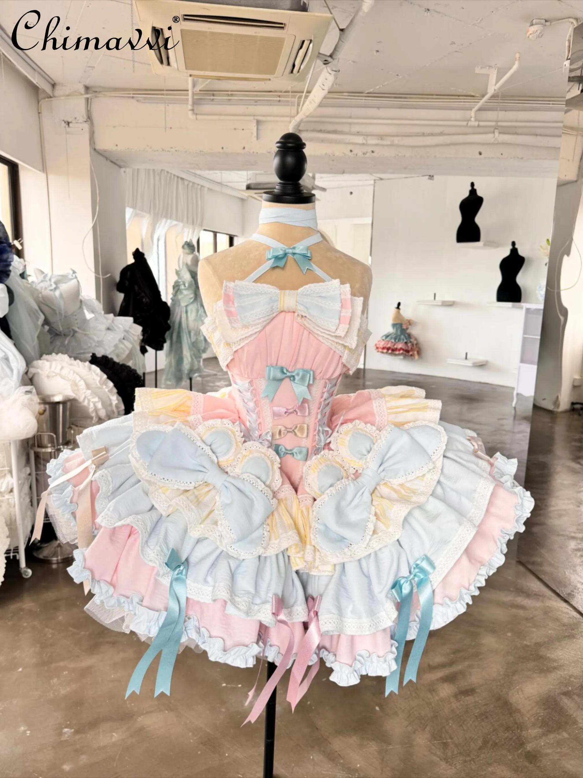 

Birthday Party Dress High-End Light Luxury Sweet Sexy Strapless High-Waist Elegant Dress Women's Princess Lolita Cos Dresses