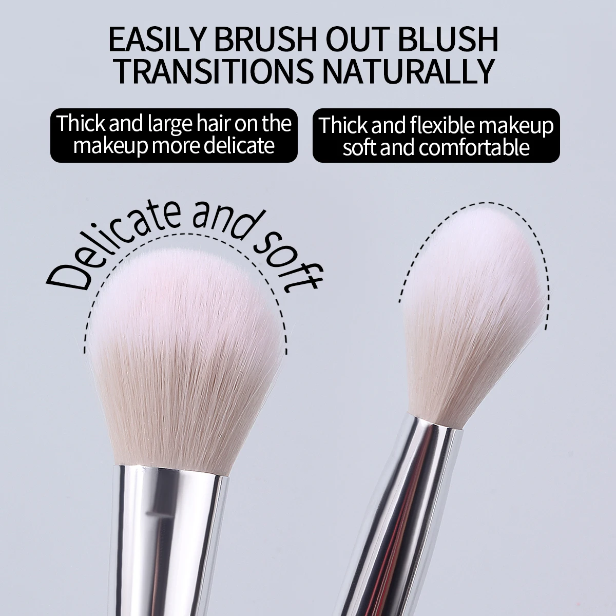 1 Stück weicher Hochglanzbürste, loser Puderpinsel, Rougepinsel, Kontusionspinsel, multifunktionales tragbares Make-up-Pinsel-Werkzeug