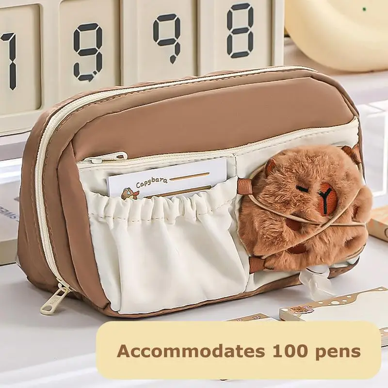 Capybara ดินสอกรณีเครื่องเขียนปากกากระเป๋าน่ารัก MARKER ปากกาแต่งหน้ากระเป๋าดินสอกระเป๋าสําหรับเด็กนักเรียนวัยรุ่นโรงเรียน