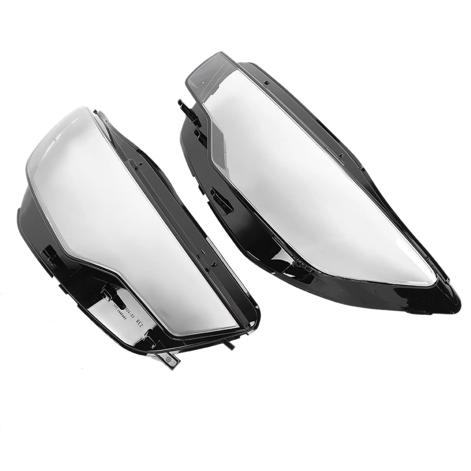 Left Right Headlight Lens Cover Pair for Audi A6 C7 Pre‑Facelift 2013‑2015 OEM Replacement Clear Headlamp Shell Protective Lens
