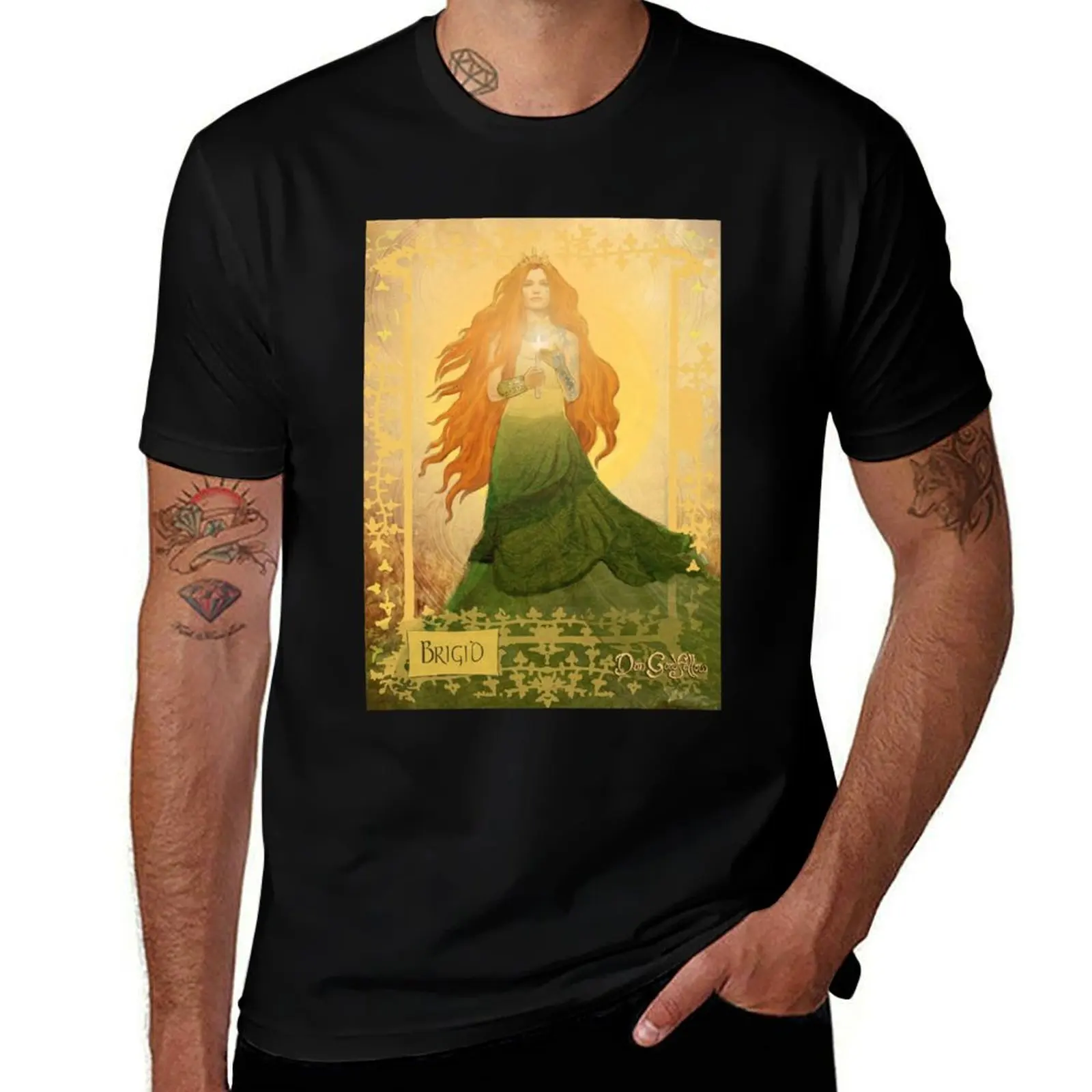 

Celtic Goddess; Brigid T-Shirt man t shirt cotton high quality anime t shirts for man t shirts for man graphic funny T-shirt