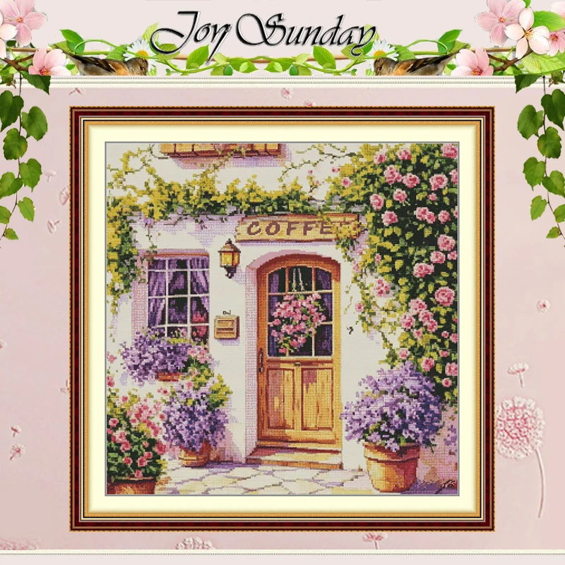 Embroidery Roses - Rose Bistro Landschaftsmuster, Kreuzstich-Set zum Selbermachen,