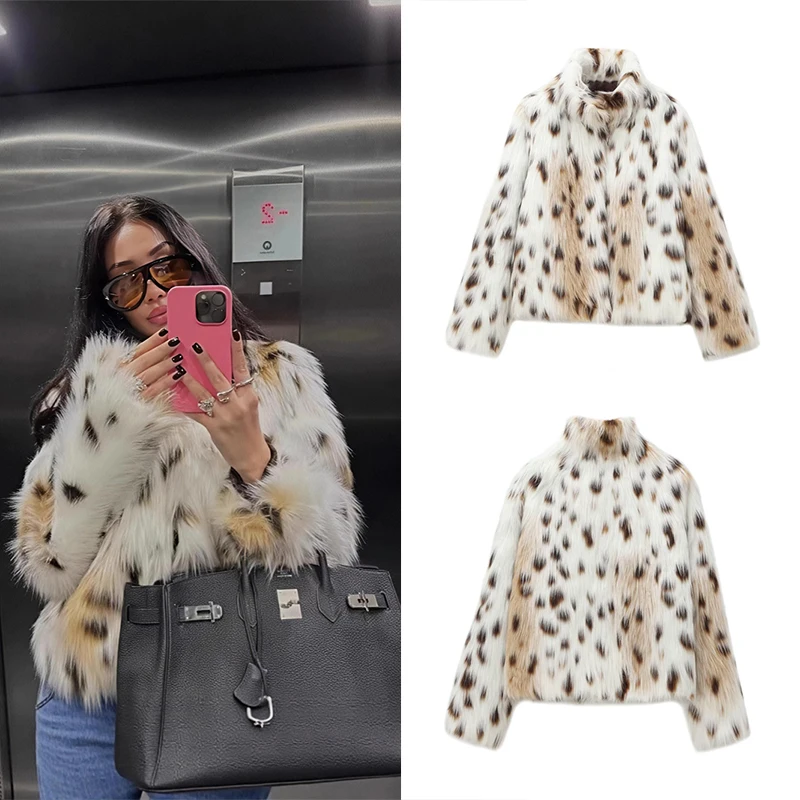 Guobioziy Women's Slim-Fit Faux Fur Coat 2026 Autumn/Winter New Arrival French Casual Fashion Trend British Luxury High-Street