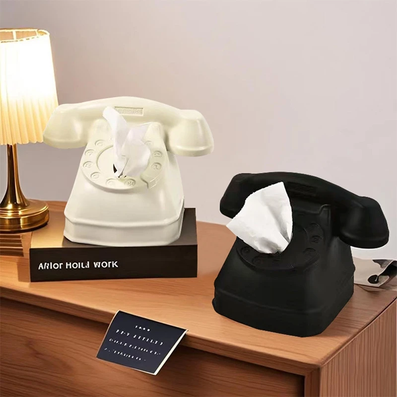 MAKE-구식 전화 티슈 상자 럭셔리 유럽 스타일의 재미 있은 티슈 상자 집들이 선물 장식품