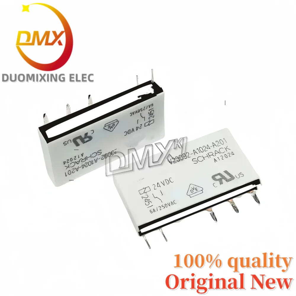 1-5PCS 100%New V23092-A1024-A201 A1012 A1005 24V 12V 5V 5PIN 6A ultra-thin relay Open and close 41F-1Z-C2-1