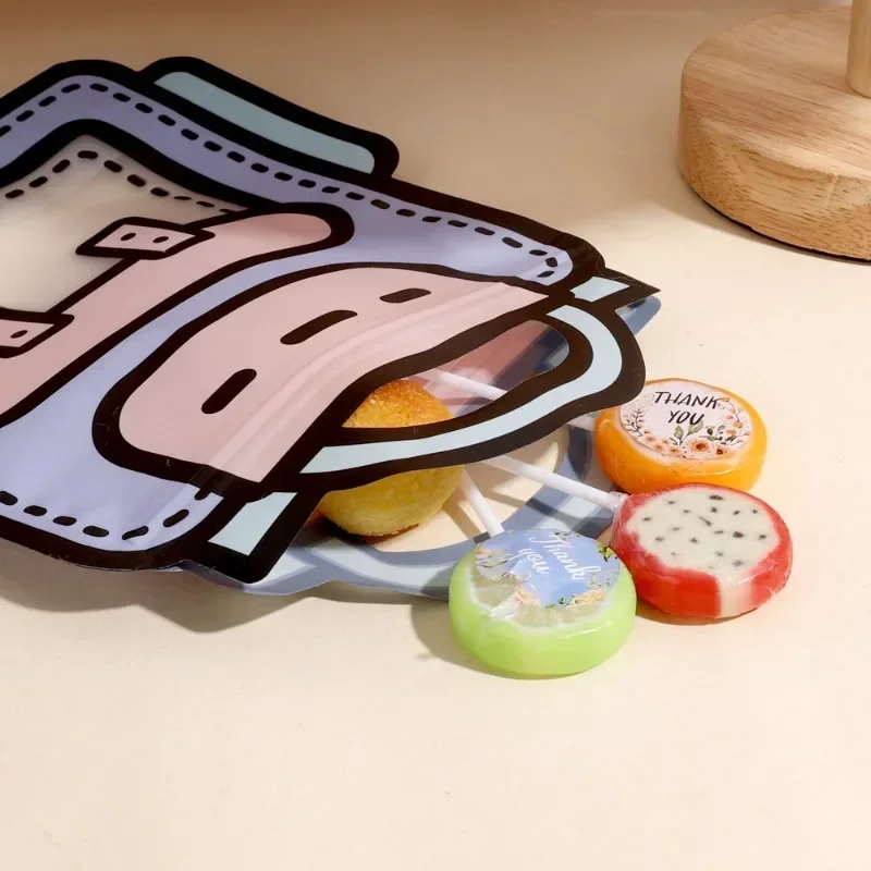 50/1PCS Creative Gifts Packaging Bags Cartoon School Bag Shape Candy Snack Self-lock Bags For Kids Birthday Party Decors Gifts
