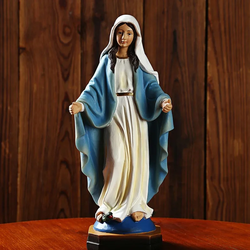 30cm/45cm Christian Virgin Our Lady Resin Statue Icon Catholic Figurine Family Home Decoration   Gifts