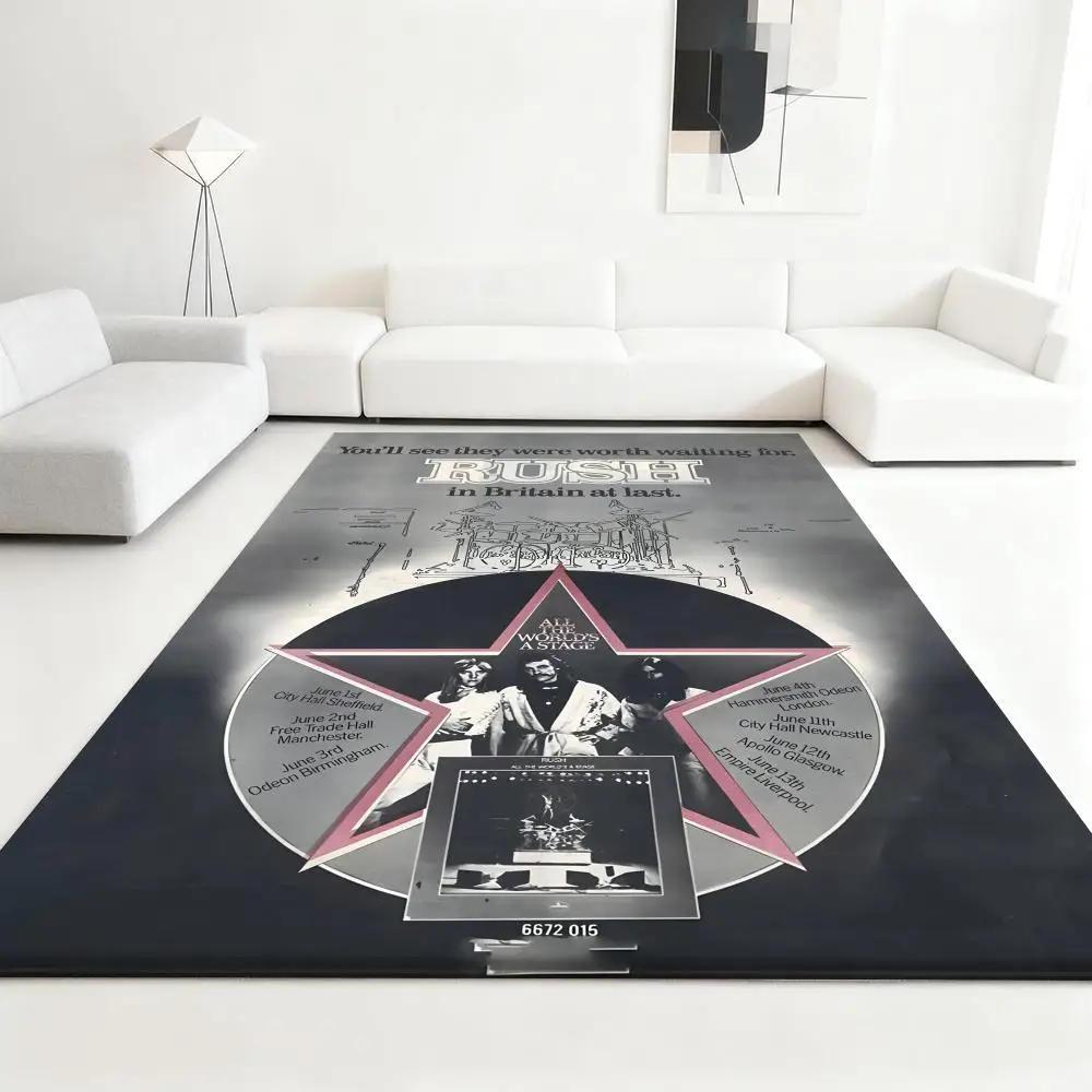 

cool Rock Band-r-Rushs Floor Mat Soft Thickened Absorbent Non-Slip Bedroom Living Room Door Mat Home Decor Flannel Rugs