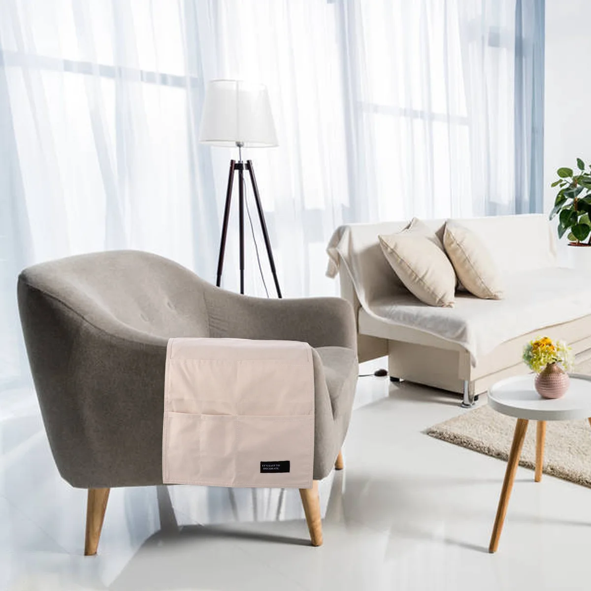 

1Pcs Remote Control Storage Bag Cotton Fabric Sofa Armrest Pocket Sundry Organizer Multi-Function Side Hanging Mobile Phone Bag