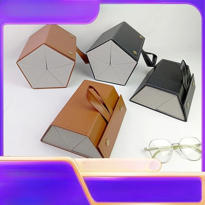 2-Piece Foldable Multi-Grid Eyeglass Case,Portable Multiple Sunglasses Organizer,Handmade Multi-Compartment Glasses Storage Box