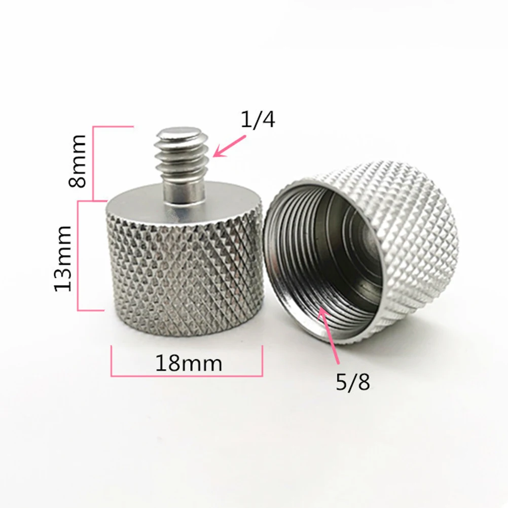 

3PCS 5/8 inch Female to 1/4 inch Male Threaded Screws Microphone Screw Adapter for Mic Microphone Stand Clamp (Silver)