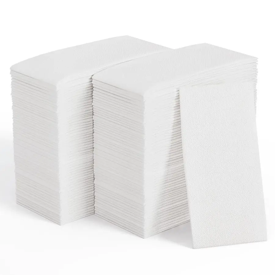 

600 Pack Disposable Paper Napkins, Soft Bathroom Napkins for Guests, 2Ply White Paper Hand Towels for Halloween, Wedding, Thanks