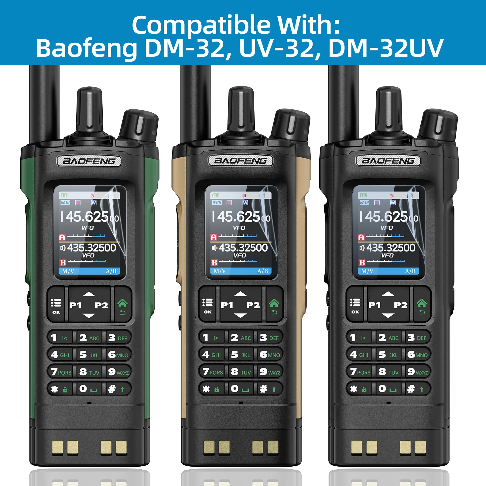 ฟิล์มกันรอยหน้าจอ Baofeng UV-32 สำหรับวิทยุสื่อสารแบบกันน้ำ ความโปร่งใสสูง ป้องกันแสงสะท้อน สำหรับรุ่น UV-32 DM-32