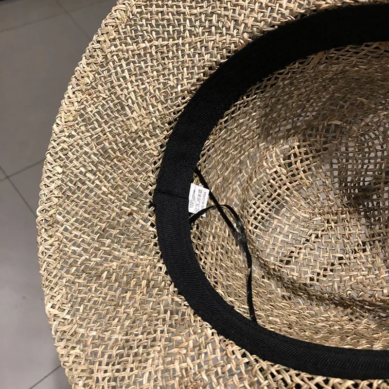 Summer Women Luxury Straw Sun Hat Fashion UV Protection French Bump Top Wide Brim Panama Beach Sun Hat For Ladies 5