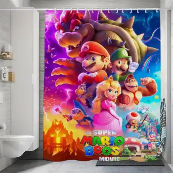 Anime film M-Mario 1ks sprchový závěs polyesterový vodotěsný sprchový závěs koupelnový závěs dekorace na závěs do koupelny příslušenství 10 nejlepší prodej Záclony Super Mario - №5
