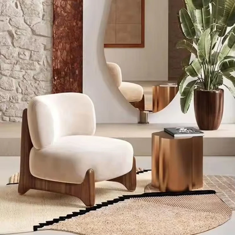 Creative Design Modern Home Furniture Leisure Chair Lazy Sofa Chair Leisure Home Wooden Legs