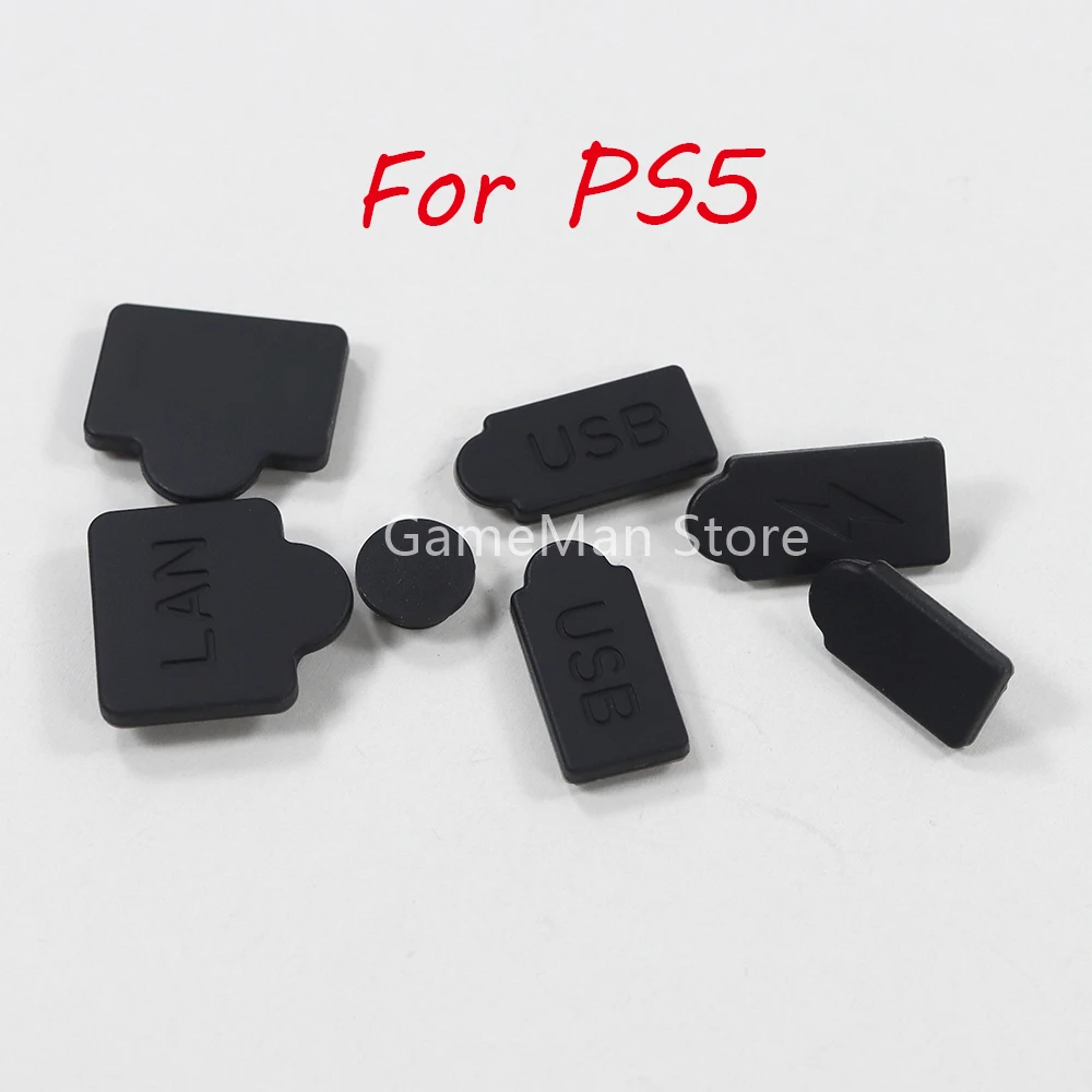 2sets For PS5 Game Silicone Dust Plugs Set USB HDMI-compatible Interface Anti-dust Cover Dustproof Plug