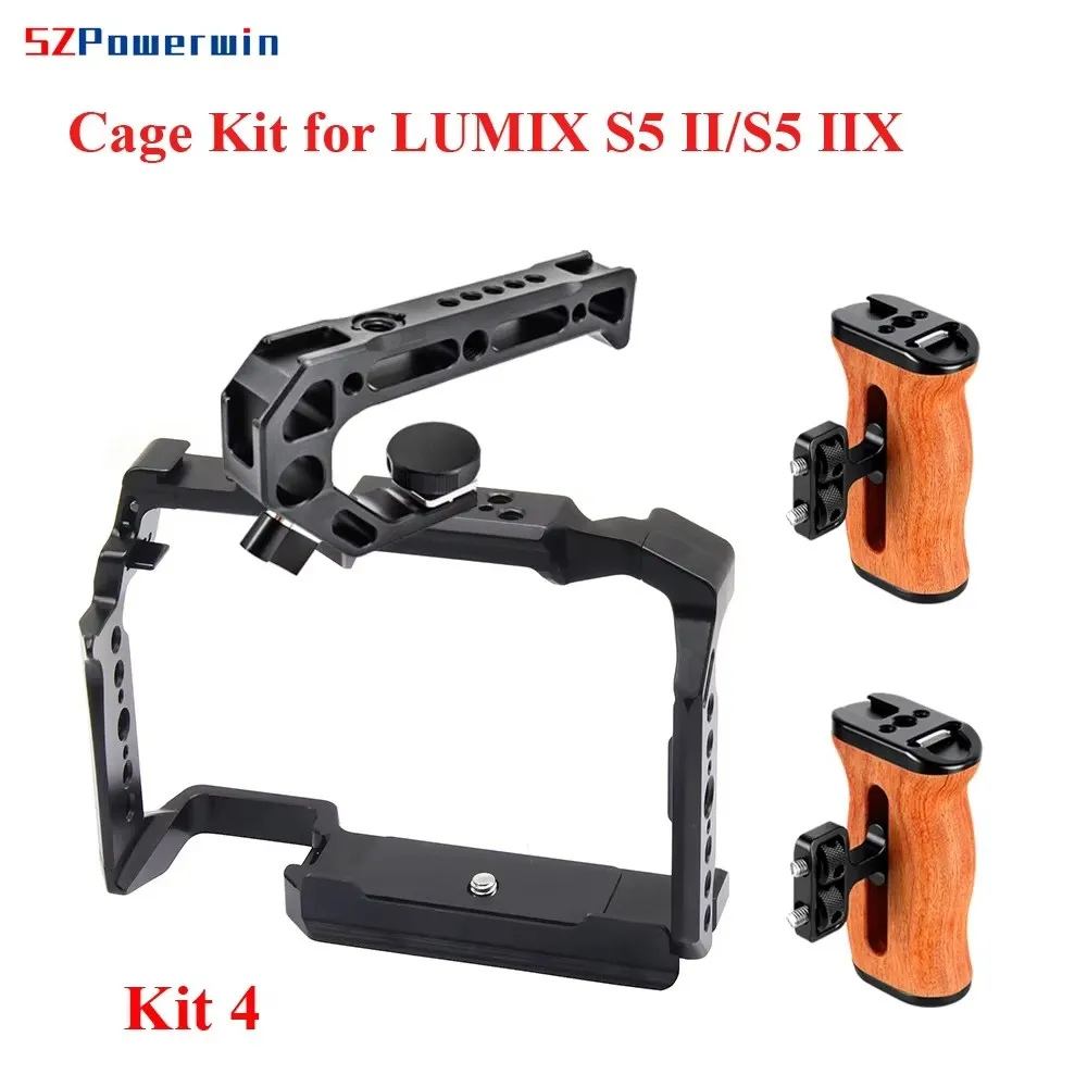 SZPowerwin Full Metal Cage for Panasonic S5II / S5IIX | NATO Rail Video Rig with Arca-Swiss Base & Top Handle