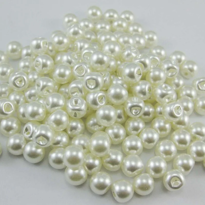 50pcs Pearl Button 12mm Round Ivory White Baby Buttons Jewelry Accessory Scrapbooking Products Accessories