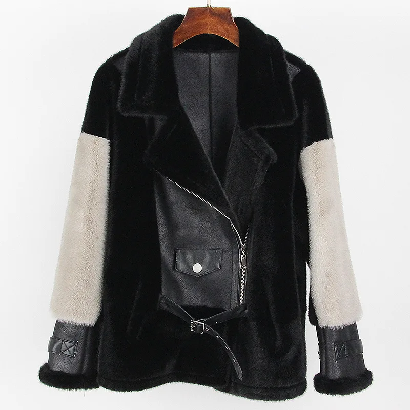 

2023 Hot Selling New Women's Fashion Outerwear Casual Loose Fit Warm Imitation Mink Fur One Piece lady Jacket Winter Coat