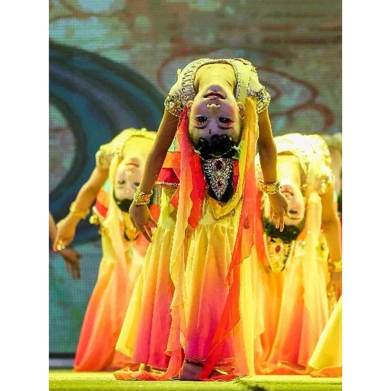 

Dunhuang children's dance costumes classical flying clouds and rivers dance ethnic costumes festival pipa performance costume