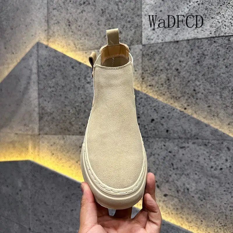 High Top Sneaker Men Designer Winter Plush Warm Snow Boots Fashion Casual Nubuck Leather Height Increased Flat Platform Boots