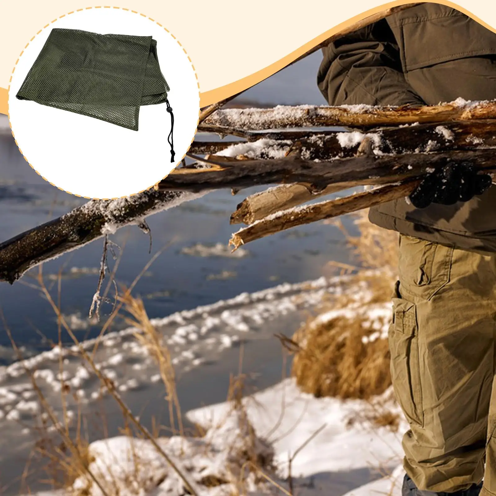 حامل خارجي متعدد الحمل، حقيبة تروس خارجية مدمجة ذات سعة كبيرة، حقيبة شبكية فعالة من البوليستر، ملحقات تخزين تروس