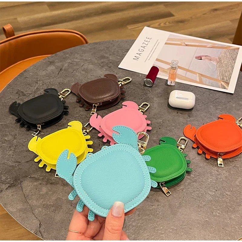 Krabben-Geldbörse, Mikrofaser-Leder, Mini-Geldbörse, Make-up-Kopfhörer-Aufbewahrungstasche, Schultasche zum Aufhängen, Anhänger, Handtasche, Charm-Zubehör – Detail 8